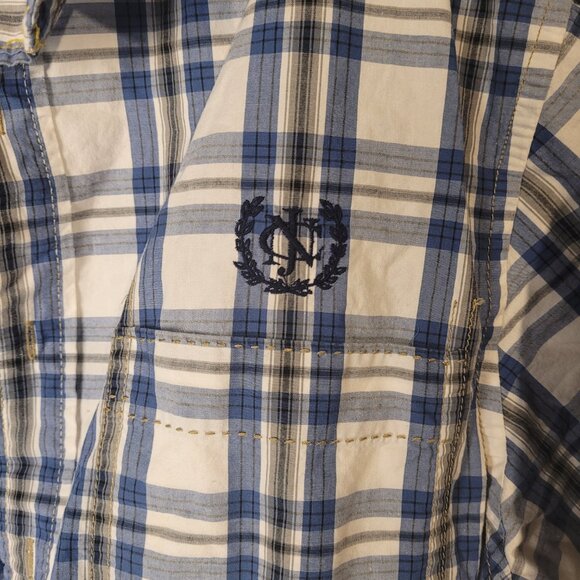 Nautica Men's Blue Plaid Short Sleeve Button Down Shirt Size M - Picture 2 of 4